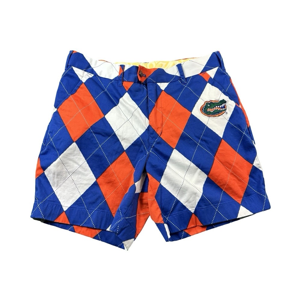 Loudmouth Golf Blue White Argyle Florida Gators Golf Chino Size 34